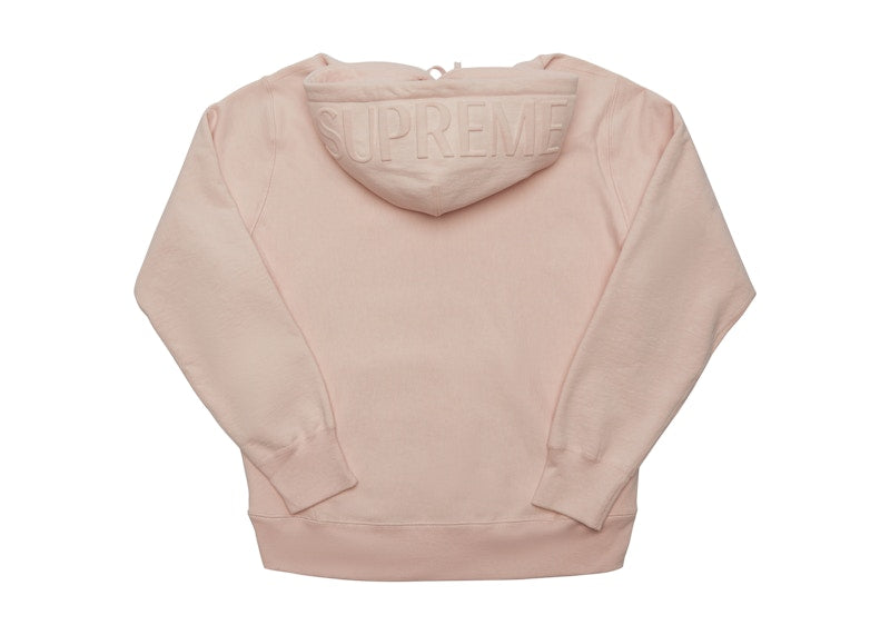 Supreme Embossed Logo Hooded Sweatshirt Pale Pink