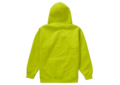 Supreme Embossed Logos Hooded Sweatshirt Acid Green