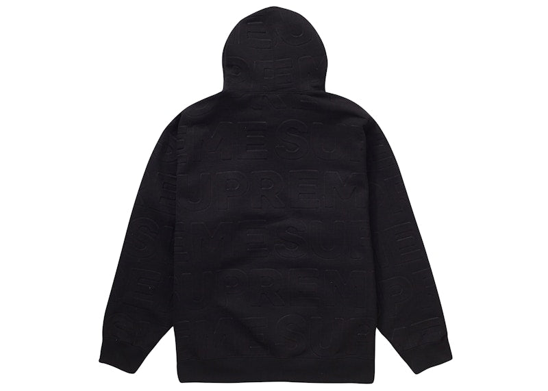 Supreme Embossed Logos Hooded Sweatshirt Black