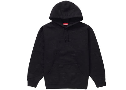 Supreme Embossed Logos Hooded Sweatshirt Black