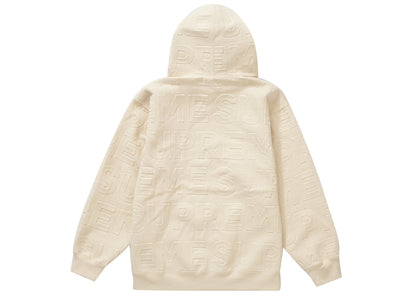 Supreme Embossed Logos Hooded Sweatshirt Natural
