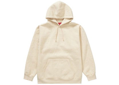 Supreme Embossed Logos Hooded Sweatshirt Natural
