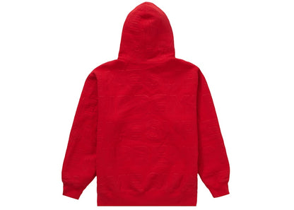 Supreme Embossed Logos Hooded Sweatshirt Red