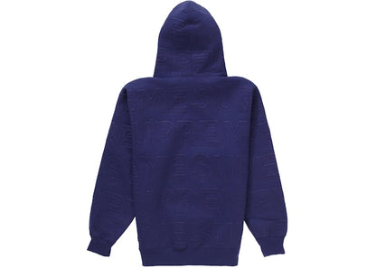 Supreme Embossed Logos Hooded Sweatshirt Washed Navy