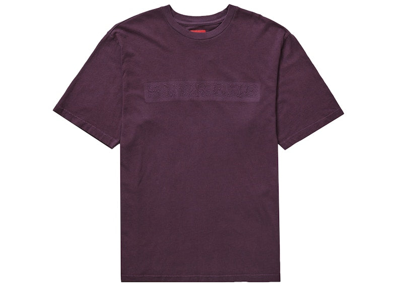 Supreme Embossed Vines S/S Top Dark Purple