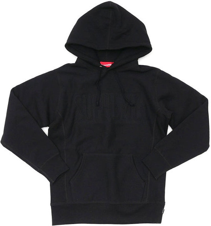 Supreme Embroidered Outline Hooded Sweatshirt Black