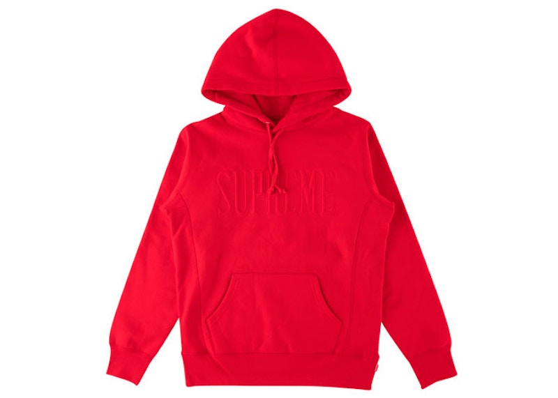 Supreme Embroidered Outline Hooded Sweatshirt Red