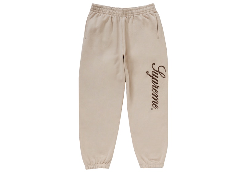 Supreme Embroidered Script Sweatpant Stone