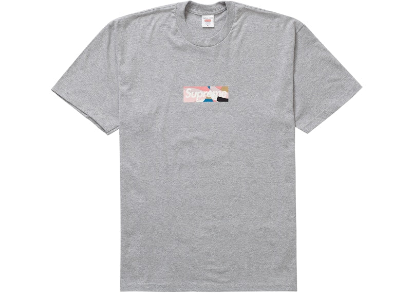Supreme Emilio Pucci Box Logo Tee Heather Grey/Dusty Pink