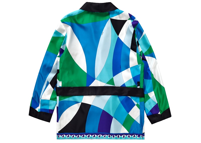 Supreme Emilio Pucci Silk Smoking Jacket Blue