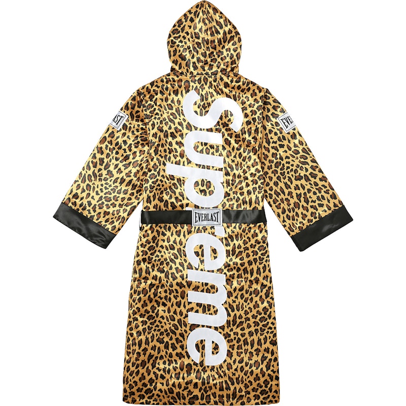 Supreme Everlast Satin Hooded Boxing Robe Leopard