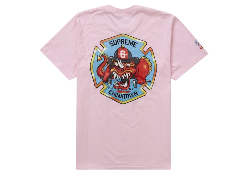 Supreme FDNY Engine 9 Tee Light Pink