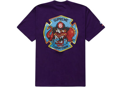 Supreme FDNY Engine 9 Tee Purple
