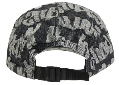 Supreme Fat Tip Jacquard Denim Camp Cap Black