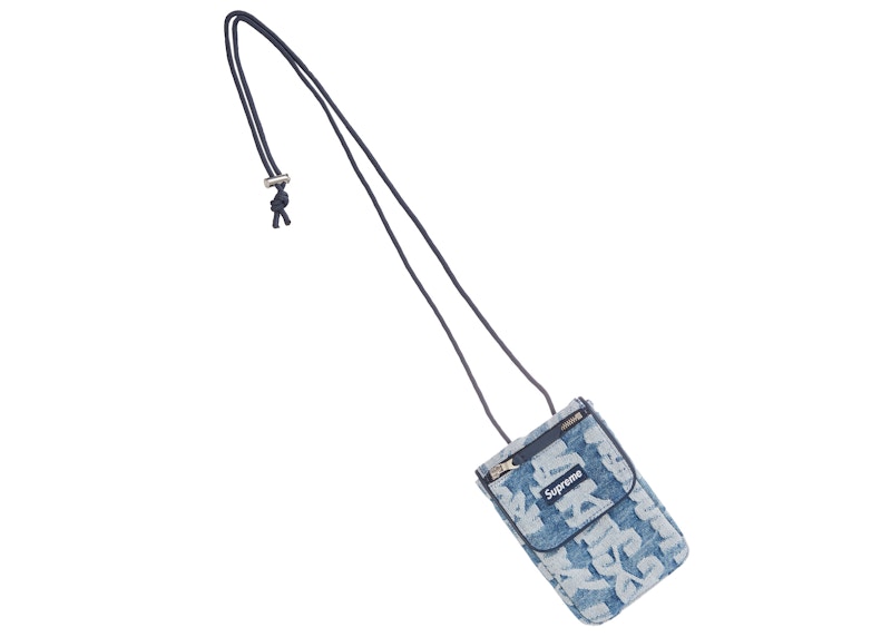 Supreme Fat Tip Jacquard Denim Neck Pouch Blue