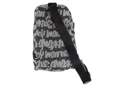 Supreme Fat Tip Jacquard Denim Sling Bag Black