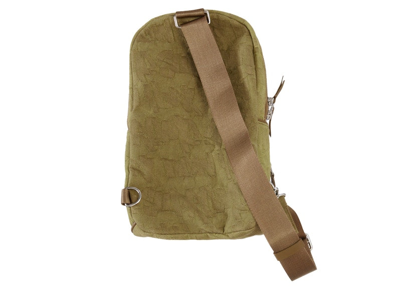 Supreme Fat Tip Jacquard Denim Sling Bag Olive