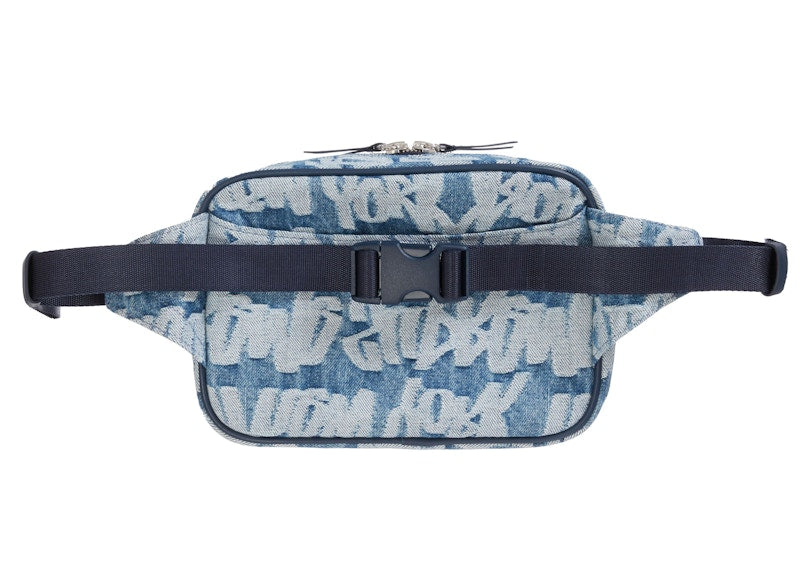 Supreme Fat Tip Jacquard Denim Waist Bag Blue