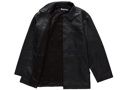 Supreme Faux Croc Car Coat Black
