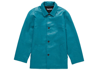 Supreme Faux Croc Car Coat Teal