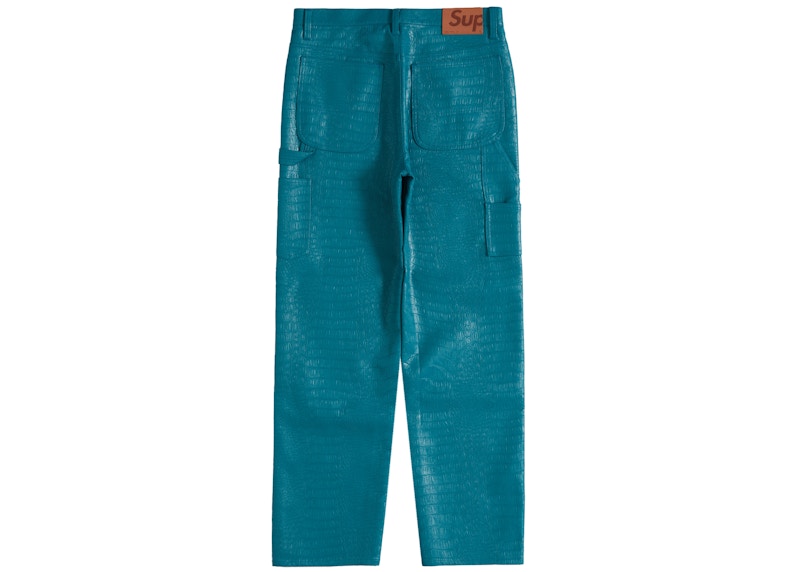 Supreme Faux Croc Painter Pant Teal
