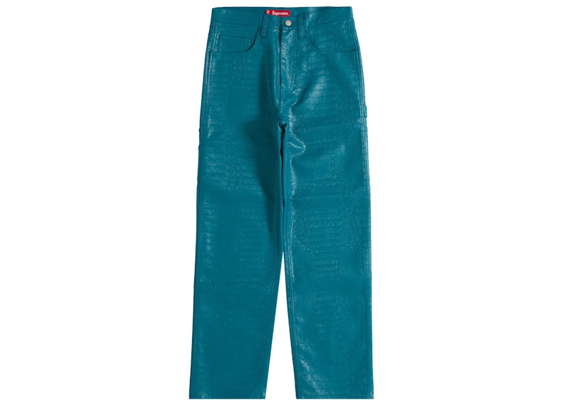 Supreme Faux Croc Painter Pant Teal
