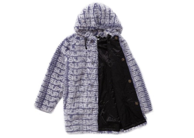Supreme Faux Fur Hooded Coat Purple