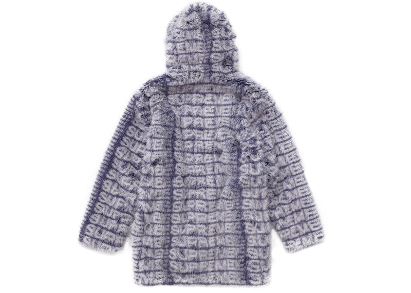 Supreme Faux Fur Hooded Coat Purple