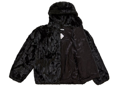 Supreme Faux Fur Hooded Jacket Black