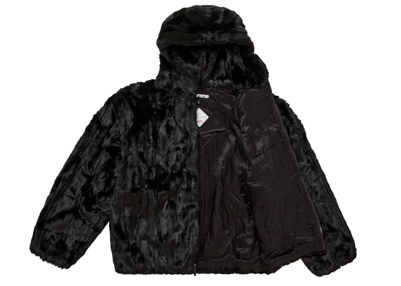 Supreme Faux Fur Hooded Jacket Black