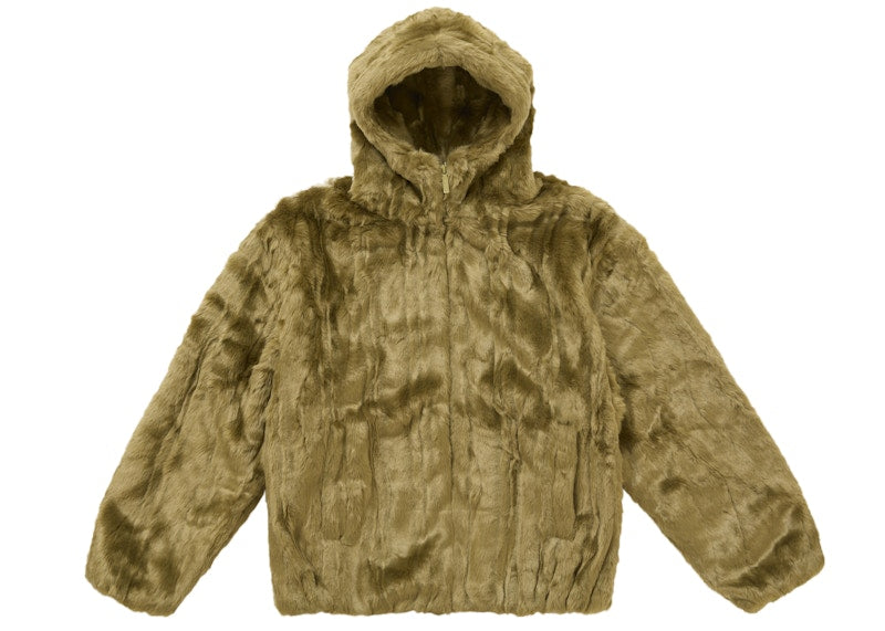 Supreme Faux Fur Hooded Jacket Olive