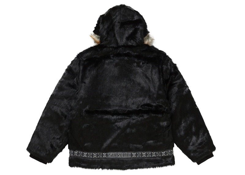 Supreme Faux Fur Parka Black