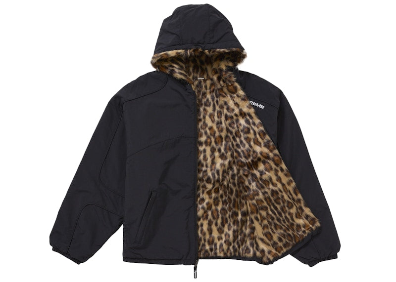 Supreme Faux Fur Reversible Hooded Track Jacket Black