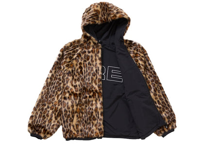 Supreme Faux Fur Reversible Hooded Track Jacket Black