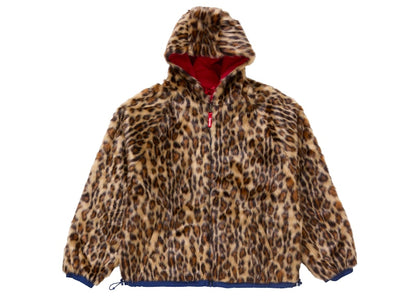 Supreme Faux Fur Reversible Hooded Track Jacket Red