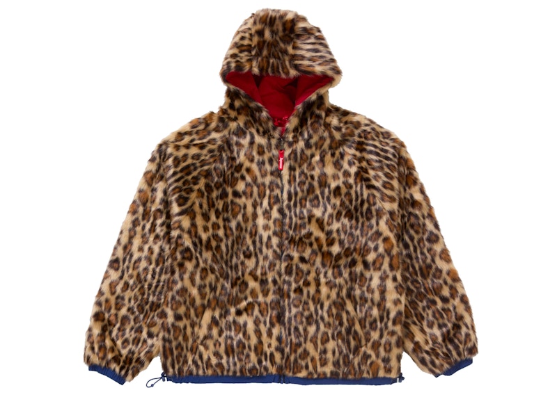 Supreme Faux Fur Reversible Hooded Track Jacket Red