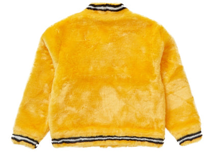 Supreme Faux Fur Varsity Jacket Yellow