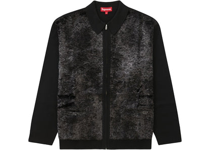 Supreme Faux Fur Zip Up Cardigan Black