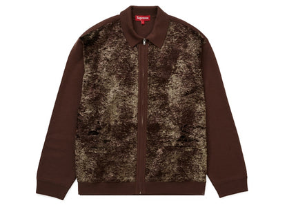 Supreme Faux Fur Zip Up Cardigan Brown