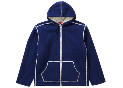 Supreme Faux Shearling Hooded Jacket Bright Navy
