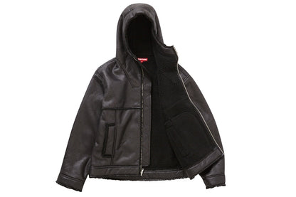 Supreme Faux Shearling Hooded Jacket (SS23) Black