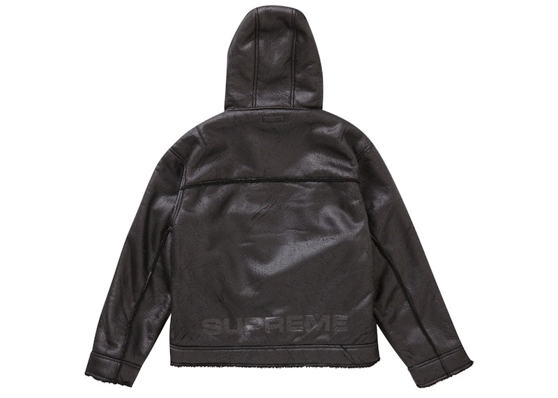 Supreme Faux Shearling Hooded Jacket (SS23) Black