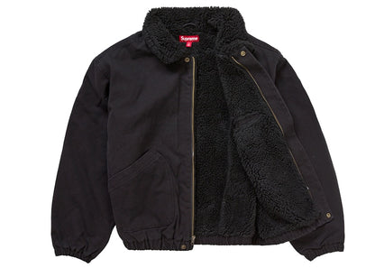 Supreme Faux Shearling Lined Bomber Jacket Black
