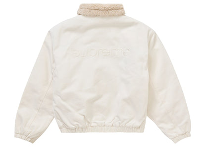 Supreme Faux Shearling Lined Bomber Jacket White
