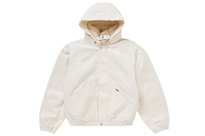 Supreme Faux Shearling Lined Bomber Jacket White