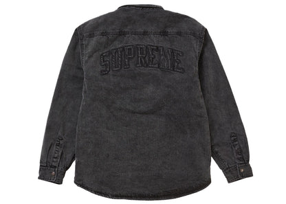 Supreme Faux Shearling Lined Work Shirt Black Denim