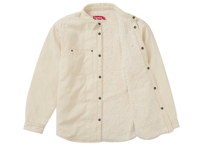 Supreme Faux Shearling Lined Work Shirt Natural