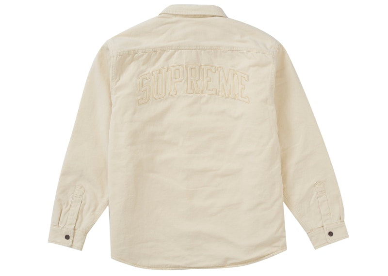 Supreme Faux Shearling Lined Work Shirt Natural
