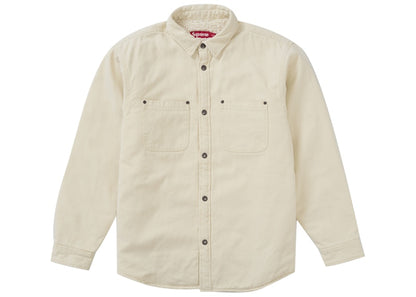 Supreme Faux Shearling Lined Work Shirt Natural