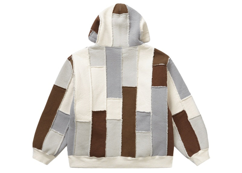 Supreme Faux Shearling Zip Up Hooded Sweatshirt Natural